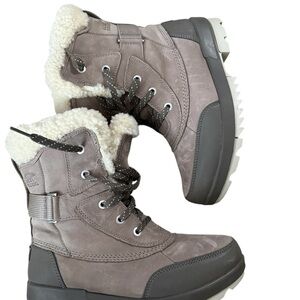 Sorel Women's Taupe and Dark Gray Winter Boots